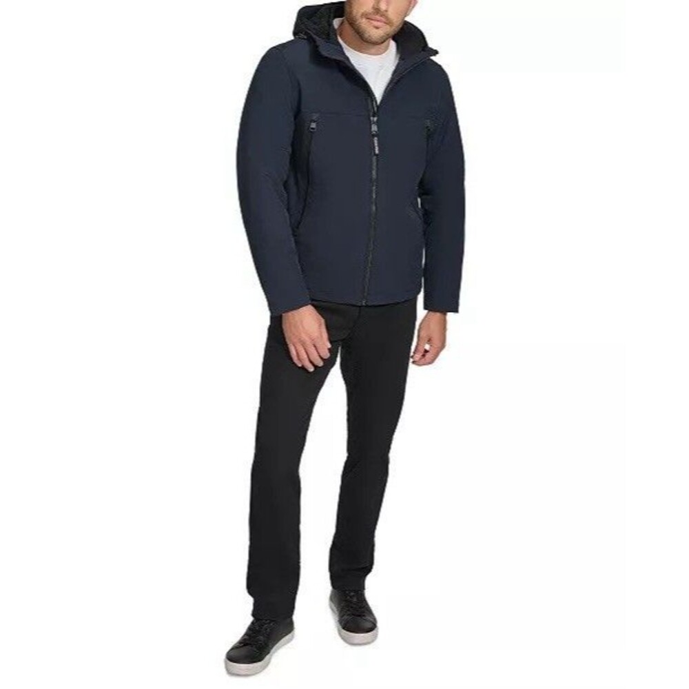 Calvin Klein New Men’s Jacket MEDIUM Sherpa Lined Infinite Soft Shell True NAVY - Picture 3 of 16